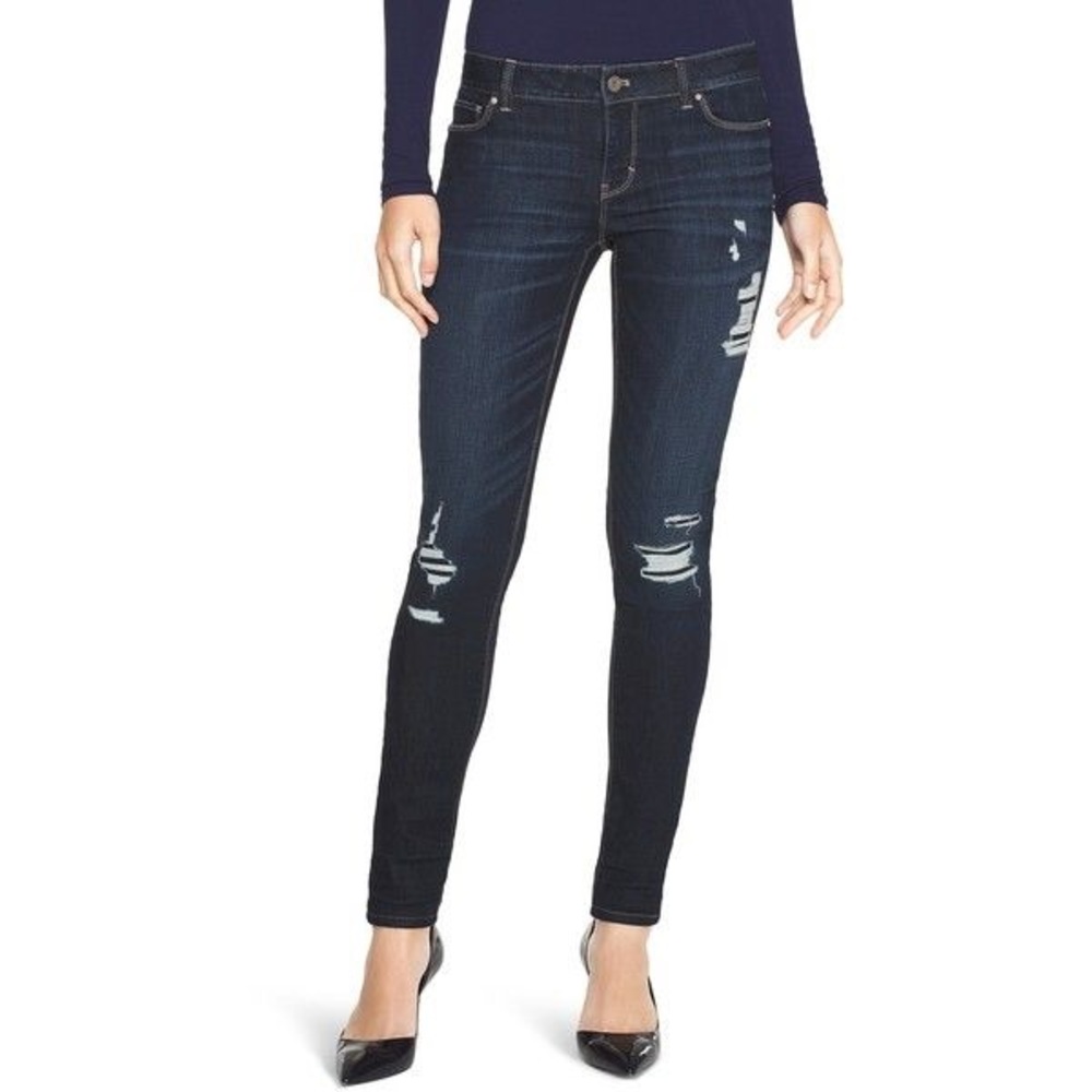 White House Black Market Skinny Jeans, light rips